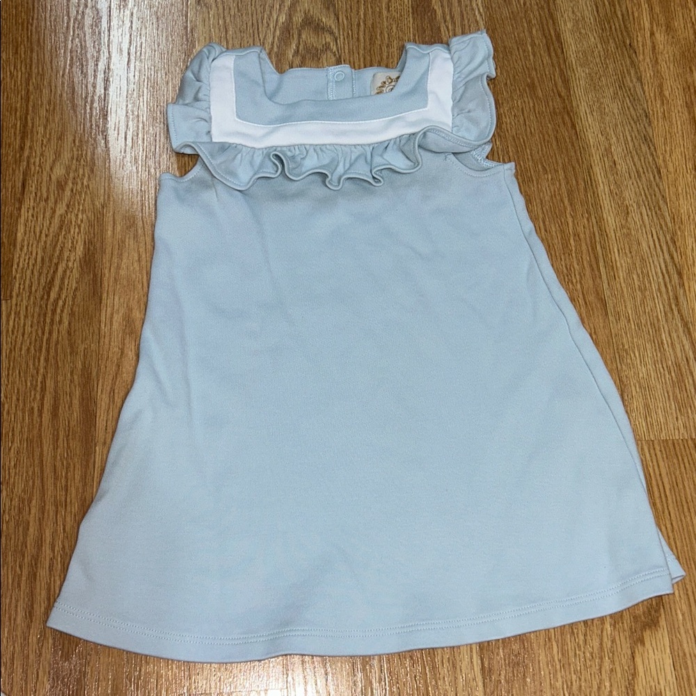 The Beaufort Bonnet Company Light Blue Darla Dress with White Accents